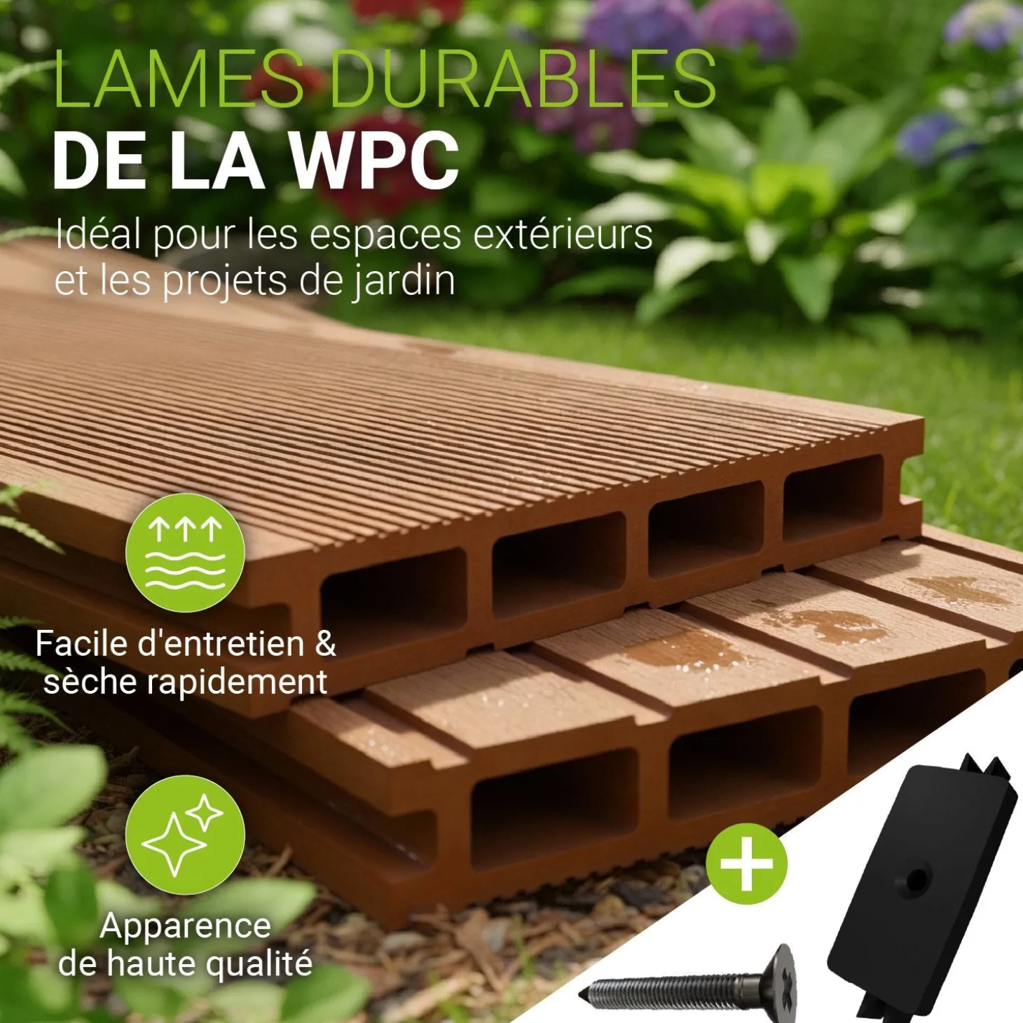 WPC Terrassendielen in Teak