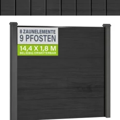 WPC Zaun aus Elementen & Pfosten